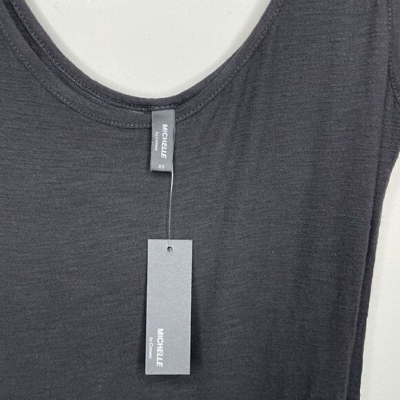 MICHELLE by Comune Womens Black Sleeveless Mini Dress NEW Cotton-Modal Sz XS - Picture 7 of 8